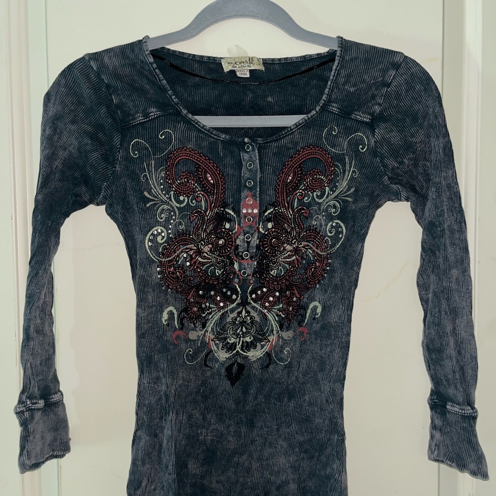 Embellished Gray Top